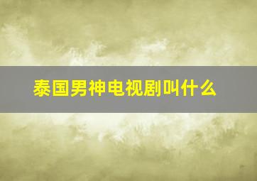 泰国男神电视剧叫什么