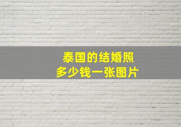 泰国的结婚照多少钱一张图片