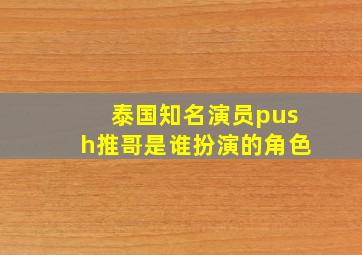 泰国知名演员push推哥是谁扮演的角色