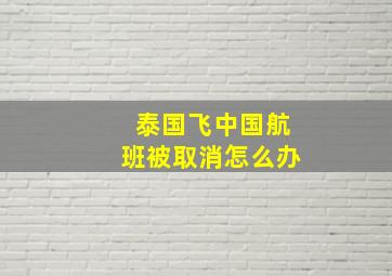 泰国飞中国航班被取消怎么办