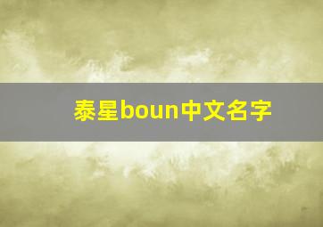 泰星boun中文名字