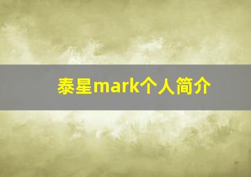 泰星mark个人简介