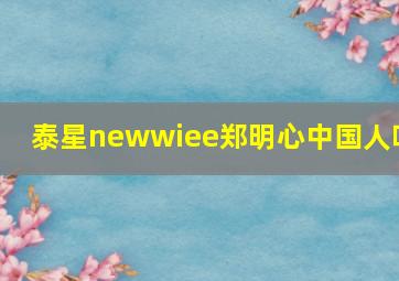 泰星newwiee郑明心中国人吗