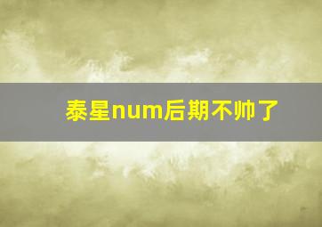 泰星num后期不帅了