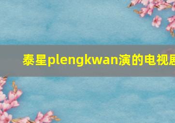 泰星plengkwan演的电视剧