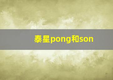 泰星pong和son