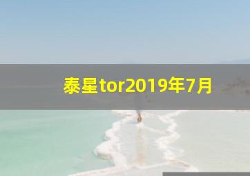 泰星tor2019年7月