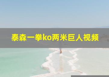 泰森一拳ko两米巨人视频