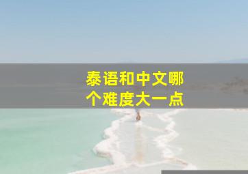 泰语和中文哪个难度大一点