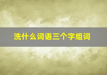 洗什么词语三个字组词