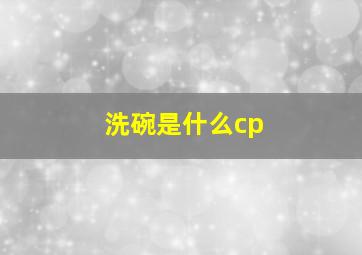 洗碗是什么cp