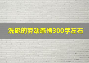 洗碗的劳动感悟300字左右