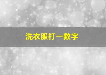 洗衣服打一数字