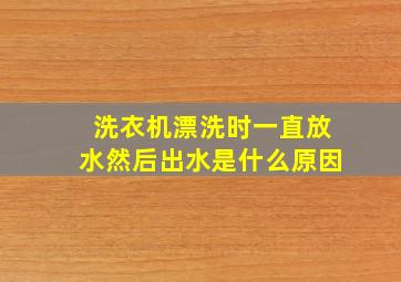 洗衣机漂洗时一直放水然后出水是什么原因