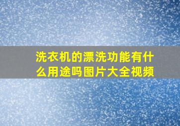 洗衣机的漂洗功能有什么用途吗图片大全视频