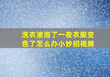 洗衣液泡了一夜衣服变色了怎么办小妙招视频