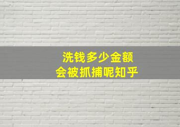 洗钱多少金额会被抓捕呢知乎