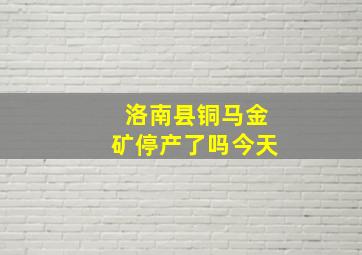 洛南县铜马金矿停产了吗今天