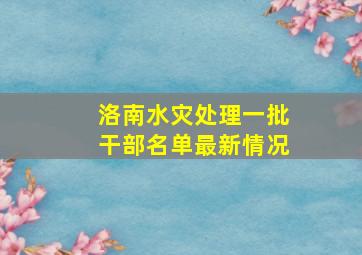 洛南水灾处理一批干部名单最新情况