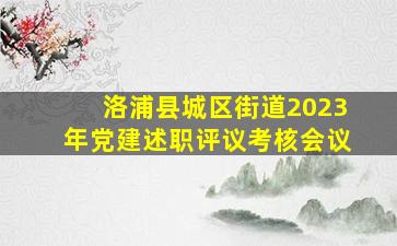 洛浦县城区街道2023年党建述职评议考核会议