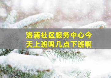 洛浦社区服务中心今天上班吗几点下班啊