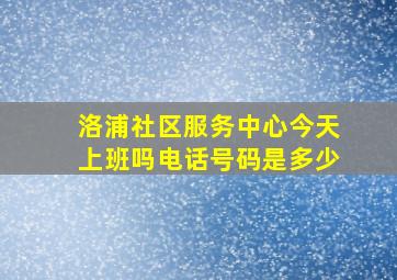 洛浦社区服务中心今天上班吗电话号码是多少