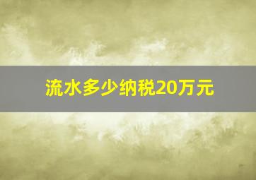 流水多少纳税20万元