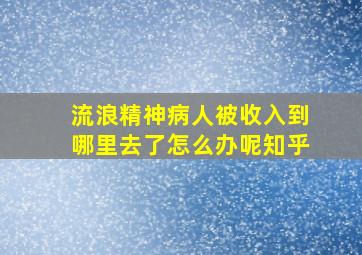 流浪精神病人被收入到哪里去了怎么办呢知乎