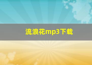 流浪花mp3下载