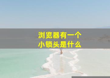 浏览器有一个小锁头是什么