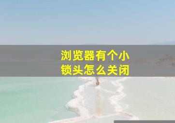 浏览器有个小锁头怎么关闭