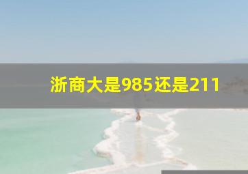 浙商大是985还是211