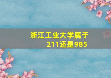 浙江工业大学属于211还是985