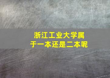 浙江工业大学属于一本还是二本呢