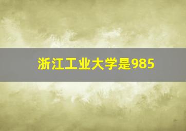 浙江工业大学是985