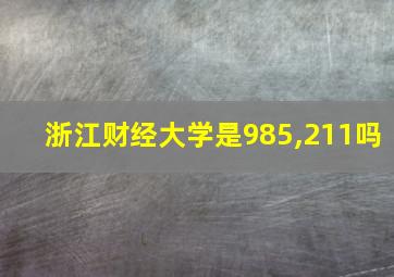 浙江财经大学是985,211吗