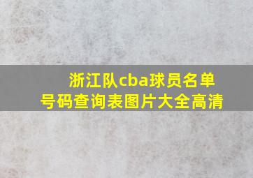 浙江队cba球员名单号码查询表图片大全高清