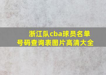 浙江队cba球员名单号码查询表图片高清大全