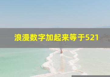 浪漫数字加起来等于521