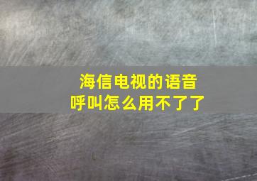 海信电视的语音呼叫怎么用不了了