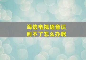 海信电视语音识别不了怎么办呢