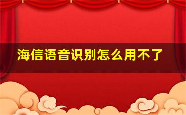 海信语音识别怎么用不了