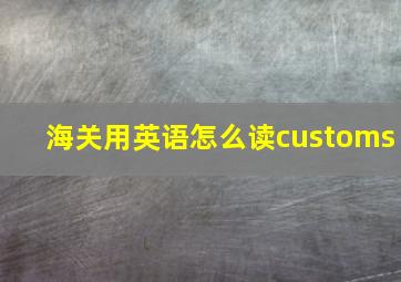 海关用英语怎么读customs