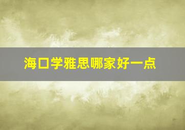 海口学雅思哪家好一点