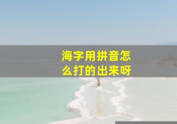 海字用拼音怎么打的出来呀