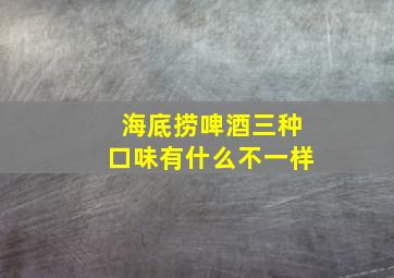 海底捞啤酒三种口味有什么不一样