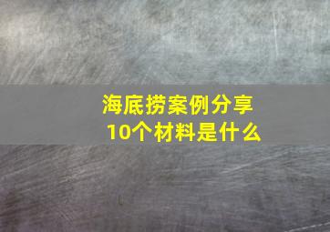 海底捞案例分享10个材料是什么