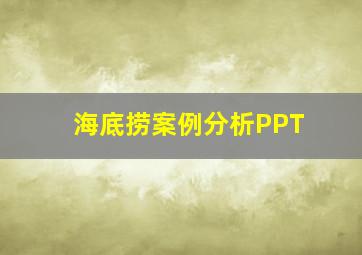 海底捞案例分析PPT