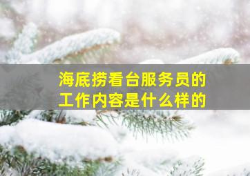 海底捞看台服务员的工作内容是什么样的