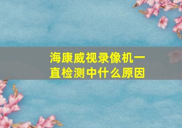 海康威视录像机一直检测中什么原因